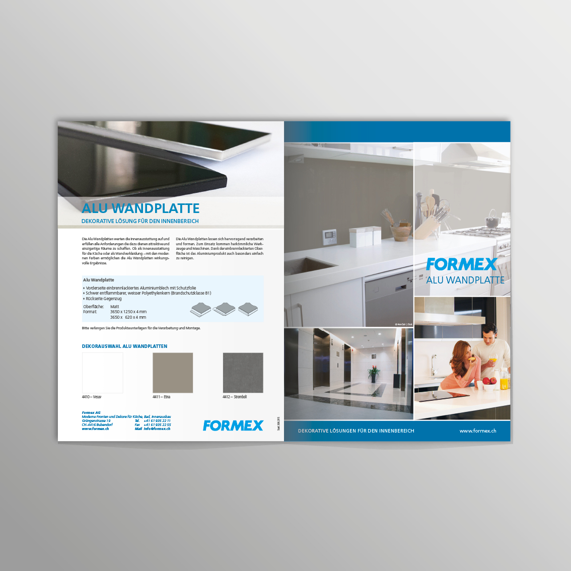 Produkte-Flyer für die Firma Formex